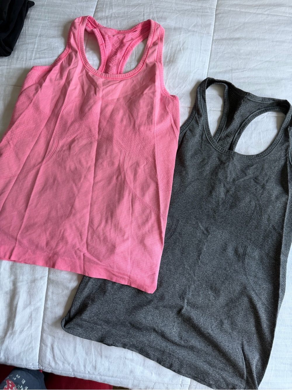 2 Lululemon Swiftly Tech Racerback Tank Tops Pink + Gray Bundle Size 6